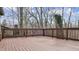 Wood back deck overlooking woodsy backyard during the winter at 8937 W 800 N, Indianapolis, IN 46259
