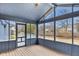 Bright screened porch with a door to a deck and overlooking the yard at 12878 Mayfair Ln, Carmel, IN 46032
