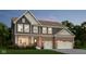 Traditional two-story home with a brick facade and three-car garage at 4242 Brocket Dr, Greenwood, IN 46143