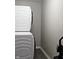 Laundry room with a stacked washer and dryer at 498 Johnson Ave, Franklin, IN 46131