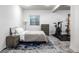 A basement with durable floors and a combined bedroom/gym setup at 5650 Goodwin St, Indianapolis, IN 46234