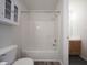 Bathroom with shower and tub, built-in cabinet at 475 Glenn Villa Ln # 144, Avon, IN 46123