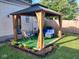 Beautiful backyard featuring a gazebo, a lounge set, and green grass at 5317 E 20Th Pl, Indianapolis, IN 46218