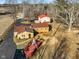 Aerial view of property featuring a deck, the home's exterior, and the separate garage at 1001 N 750 W, Bargersville, IN 46106