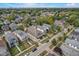 Aerial view showcasing homes with well-kept lawns and tree-lined streets in a desirable neighborhood at 206 N Hamilton Ave, Indianapolis, IN 46201