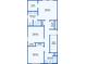 Upstairs floor plan displays bedroom and bathroom locations, as well as closet and laundry spaces at 206 N Hamilton Ave, Indianapolis, IN 46201