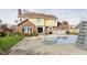 Backyard featuring a fenced pool area with a patio and seating at 21360 Oakview Dr, Noblesville, IN 46062