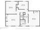 Floor plan displaying bedroom and bathroom dimensions at 455 Meadowview Ln, Greenwood, IN 46142
