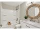 Bathroom features a tub, shower and granite countertop at 502 Ironwood Dr, Carmel, IN 46033