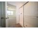 Bathroom with a large glass-enclosed shower and views into the bedroom at 5145 Cartland Dr, Indianapolis, IN 46239