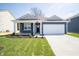 Charming single-Gathering home with a well-manicured lawn, two-car garage and covered porch at 5145 Cartland Dr, Indianapolis, IN 46239