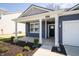 Inviting front porch with sturdy columns, leading to a modern home entrance at 5145 Cartland Dr, Indianapolis, IN 46239