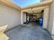 Exterior view of an attached two-car garage with driveway at 5451 Kelvington Ln, Indianapolis, IN 46254