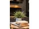 Close up of books and decor on a table in the living room at 7643 Dean Rd, Indianapolis, IN 46240