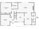 Layout of the first floor, including the living room, kitchen, and primary bedroom at 7643 Dean Rd, Indianapolis, IN 46240