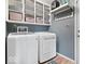 Efficient laundry room with new washer and dryer and overhead storage at 7643 Dean Rd, Indianapolis, IN 46240
