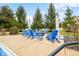 Gather around the fire pit on this patio with ample Adirondack seating at 1032 Westview Point Dr, Columbus, IN 47201