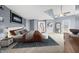 Spacious main bedroom features vaulted ceilings, soft natural light and stylish contemporary furnishings at 1032 Westview Point Dr, Columbus, IN 47201