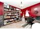 Comfortable office space features organized shelving, built-in desk space, and bright natural light at 12064 N Glena Pl, Mooresville, IN 46158