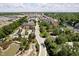 An aerial view of city buildings, landscaping, roads and parking at 15 W Executive Dr # 104, Carmel, IN 46032