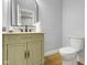 Updated bathroom with granite countertop and cabinet and modern fixtures at 2312 Fletcher St, Anderson, IN 46016