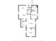 Detailed first floor plan shows kitchen, dining, living, bedroom, baths, laundry and entry at 2312 Fletcher St, Anderson, IN 46016