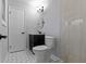Updated bathroom featuring newer fixtures and tiled shower at 3645 Glencairn Ln, Indianapolis, IN 46205