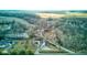 Expansive aerial view showcasing the property nestled within a wooded area, complemented by fields and neighborhood views at 4018 S State Road 75, Coatesville, IN 46121