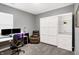This room can be used as an office or bedroom with a modern Murphy Bed and office equipment at 9063 Moyer Pl, Pendleton, IN 46064
