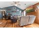 Inviting living room featuring a fireplace, wood floors, and comfortable seating at 1135 Sherwood Dr, Danville, IN 46122