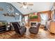 Comfortable living room featuring a fireplace, wood floors, and plush seating at 1135 Sherwood Dr, Danville, IN 46122