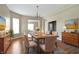 Dining room featuring hardwood floors and a chandelier at 2605 Carrollton Ave, Indianapolis, IN 46205