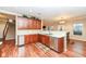 Eat-in kitchen with stainless steel appliances, tile floors and lots of cabinet space at 5815 Noble Dr, Indianapolis, IN 46234