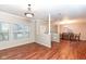 Open concept living room and dining area with hardwood floors at 5815 Noble Dr, Indianapolis, IN 46234