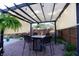 Covered patio area with outdoor seating, privacy shades, and inviting ambiance at 6006 Regency Dr, Columbus, IN 47203