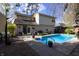 Backyard pool is inviting and provides a refreshing outdoor space for relaxation and recreation at 6006 Regency Dr, Columbus, IN 47203