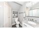 Cozy bathroom with modern fixtures, including a shower and vanity at 764 E 42Nd St, Indianapolis, IN 46205