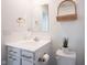 Charming bathroom with a modern sink, sleek fixtures, and decorative accents adding a stylish touch at 9858 Oakmont E Dr, Pendleton, IN 46064