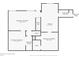 Basement floor plan displaying the layout of the finished basement including a kitchen and bathroom at 9970 Southwind Dr, Indianapolis, IN 46256
