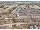 Aerial view of townhome community near Monon Trail, offering convenience and scenic surroundings at 1072 3Rd Nw Ave, Carmel, IN 46032