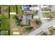 This aerial view shows the property lines and surroundings of a single Gathering home in a residential neighborhood at 12205 Whitebark Dr, Indianapolis, IN 46236