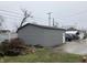 View of metal garage in the back yard of a residential property at 2025 Main St, Elwood, IN 46036
