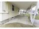 Covered patio area, great for entertaining, with a cement foundation at 3807 S Olney St, Indianapolis, IN 46237