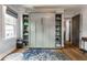 Bedroom showcasing a unique Murphy bed with built in storage shelves at 5626 Winthrop Ave, Indianapolis, IN 46220