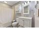 Bathroom featuring a white vanity and medicine cabinet with neutral paint at 6724 E Spring Lake Rd, Mooresville, IN 46158