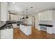 Spacious kitchen featuring white cabinets, dark countertops, and stainless steel appliances at 7238 River Birch Ln, Indianapolis, IN 46236
