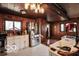 Rustic kitchen features stainless steel appliances, wood cabinets, and plenty of counter space at 9464 N State Rd 135, Morgantown, IN 46160