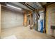 Unfinished basement with concrete walls and floor, mechanicals installed at 1828 W 750 S, Trafalgar, IN 46181