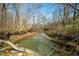A clear stream flows through a dense wooded area, showcasing the natural beauty at 1828 W 750 S, Trafalgar, IN 46181