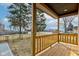 View from the front porch of the landscape and picket fence in front of the charming single-story home at 4804 Brouse Ave, Indianapolis, IN 46205